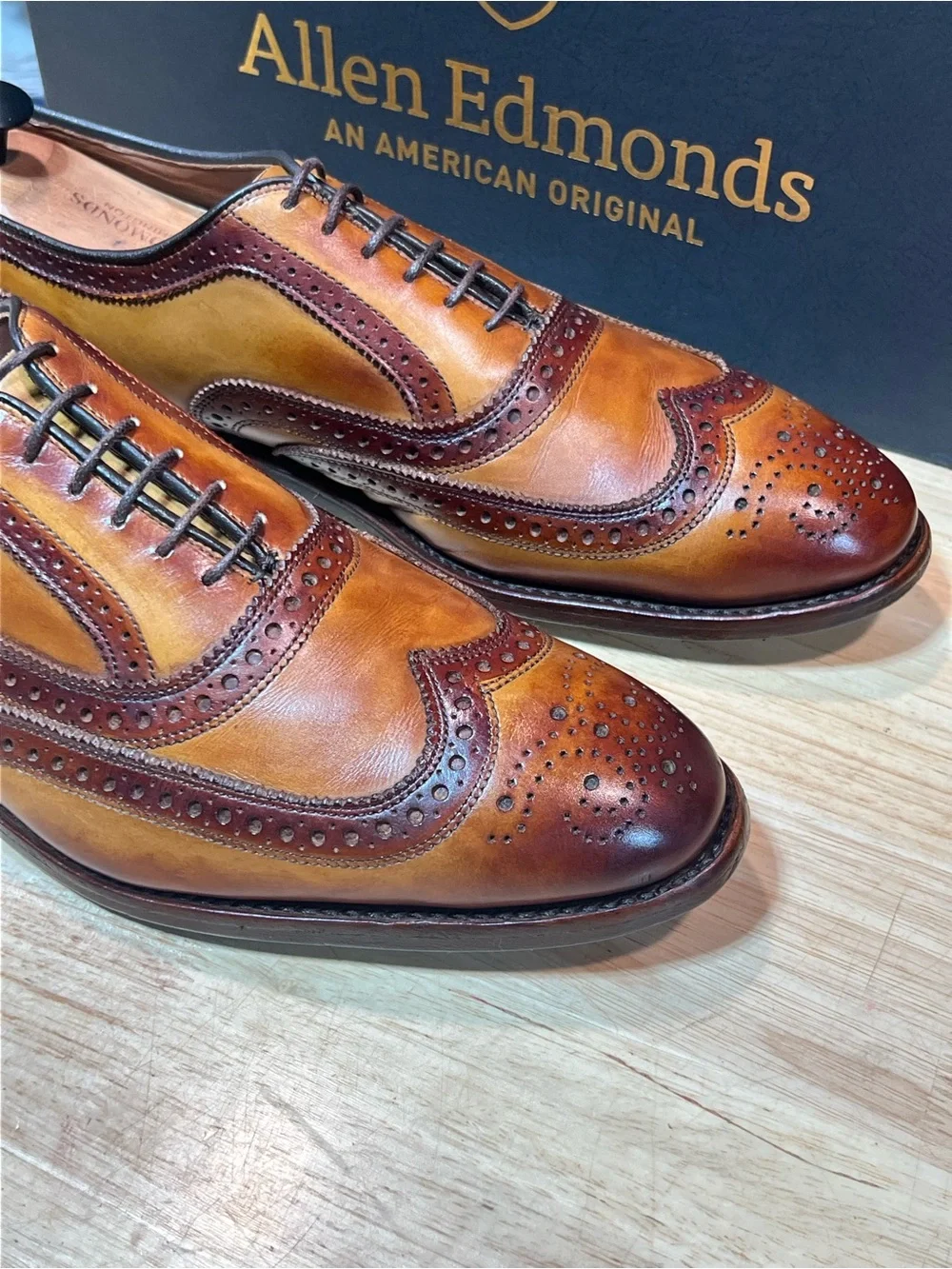 Allen Edmonds McAllister Men’s Leather Wingtip Oxfords w/ Patinas Sz11.5D  🇺🇸